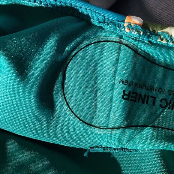 NWOT Cupshe Women's Sunny Flower Ruffled Lace-Back 1-Piece Swimsuit Teal Size XL - Picture 13 of 14